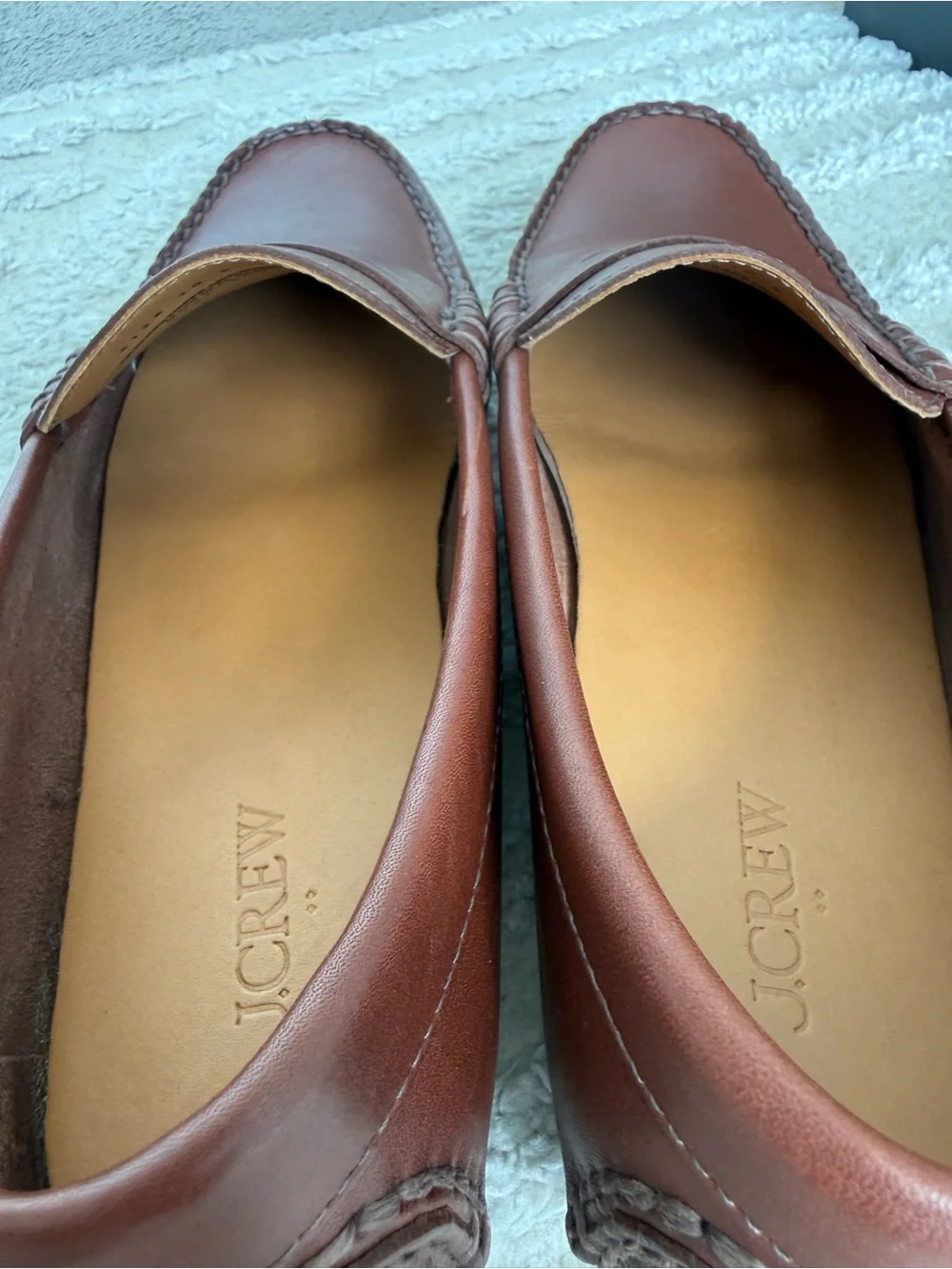 J. Crew Men's Brown Leather Penny Loafers